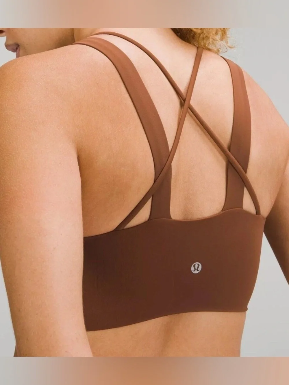 Lululemon Like a Cloud Longline Bra Light Support D/DD Cup Roasted Brown  4